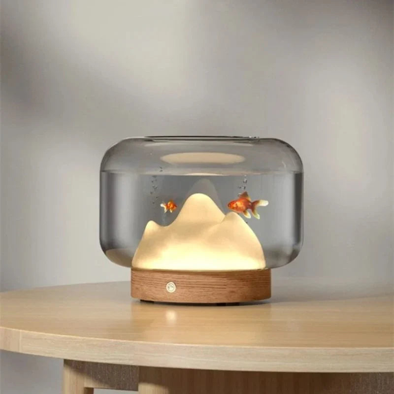 Vissenkom Lamp Verdikt Glas Mini Sneeuwberg Voor Aquaria