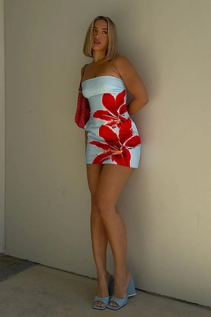 Geen Andere Liefde Bloemen Mini Jurk Voor Zomerstijl