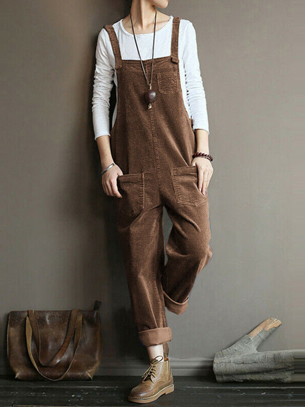 Dames Corduroy Casual Overalls