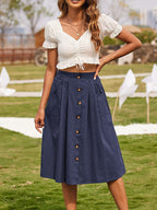 Dames Casual Hoge Taille Knoprok