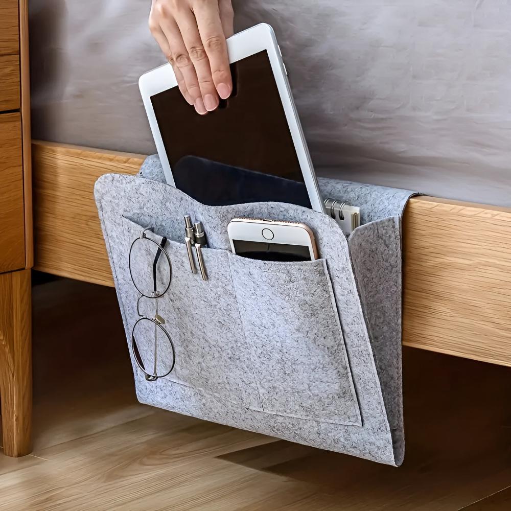 Multifunctionele Bedside Organiser van Vilt – Ruimtebesparende Opbergoplossing voor Slaapkamer en Kantoor