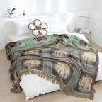 Bohemian Olifant Print Tassel Deken