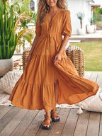 Bohemian Maxi Jurken met Touwtjes in de Taille