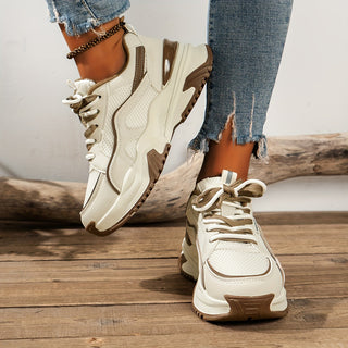Sneakers Dames Hoge Zool Wit Leer Comfort Pasvorm Maat38