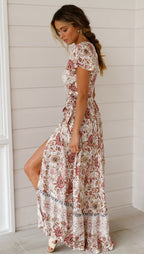 Bohemian Bloemen Wrap Maxi Jurk