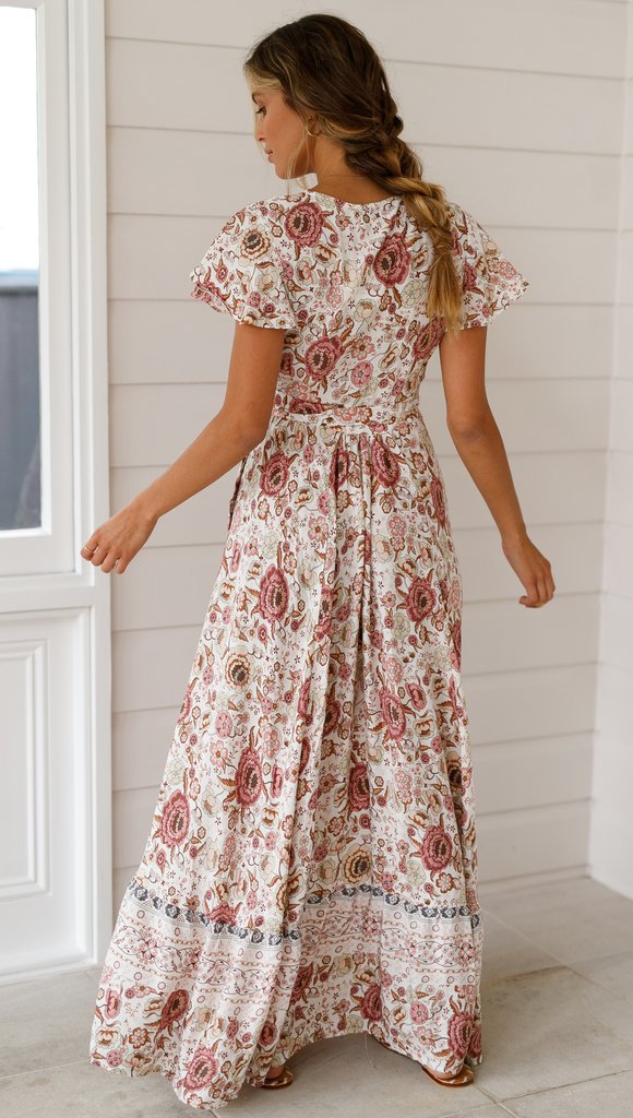 Bohemian Bloemen Wrap Maxi Jurk