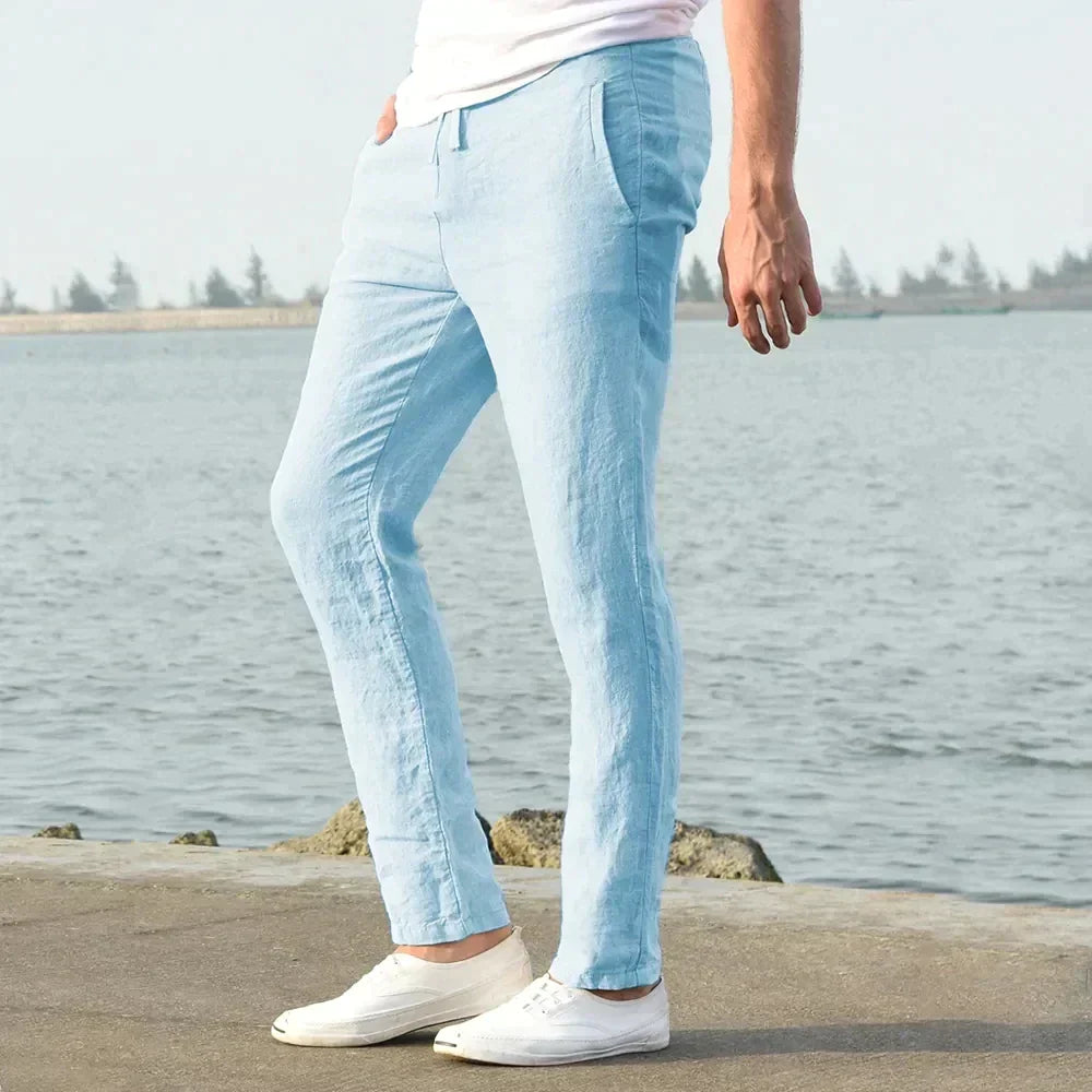 Linnen Broek met Trekkoord voor Heren - Ademend Comfortabel En Casual Elegantie Voor Elke Gelegenheid