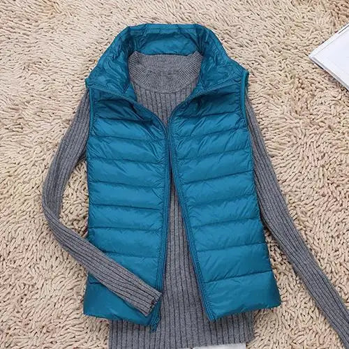 Puffer Vest Dames Lichtgewicht Gevoerde Isolatie Mouwloos