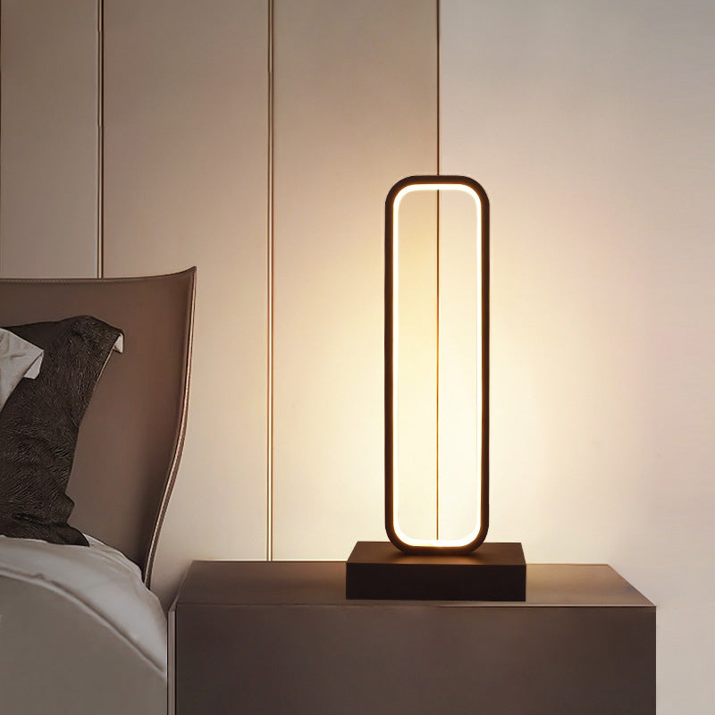 NoirLite - LED Zwarte Nachtlamp met Rechthoekige Vorm