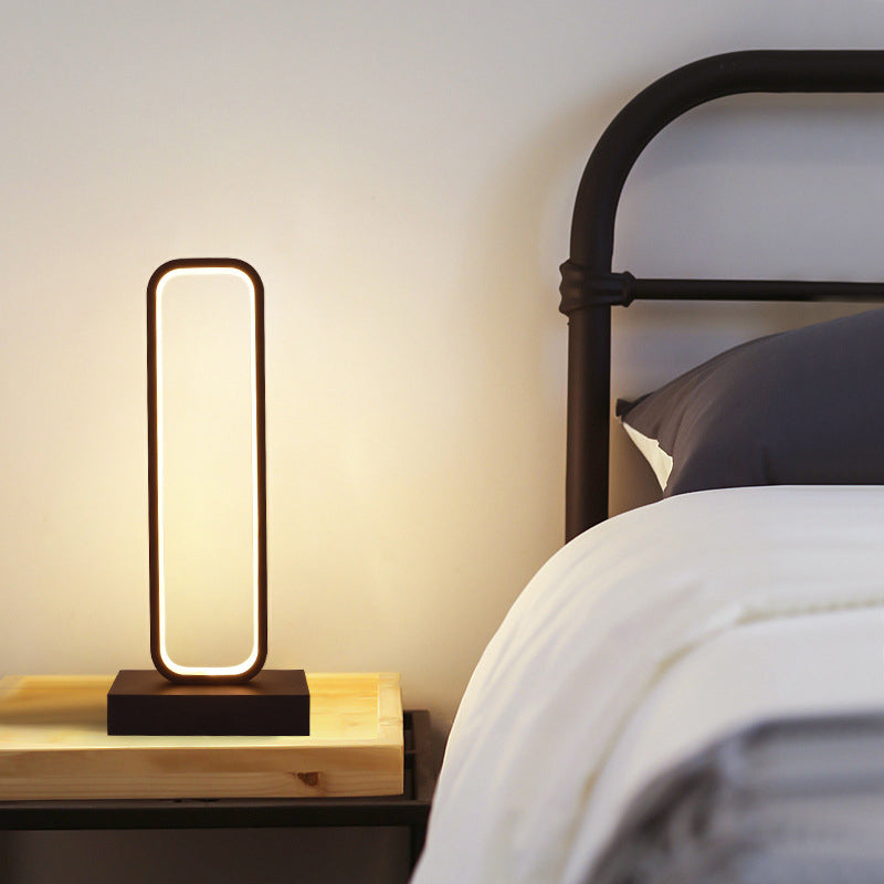 NoirLite - LED Zwarte Nachtlamp met Rechthoekige Vorm