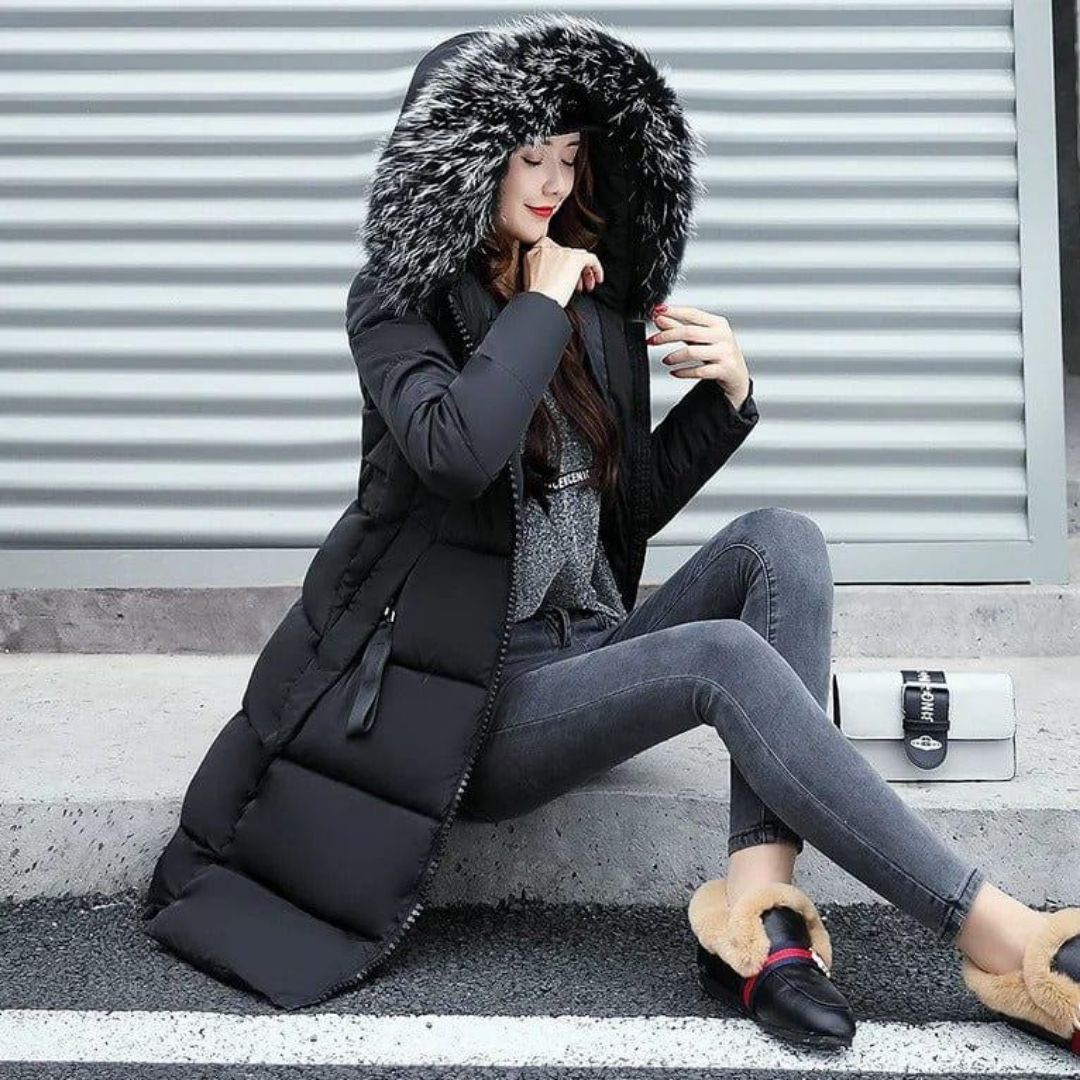 Dames Lange Winter Parka Jas | Kapuze