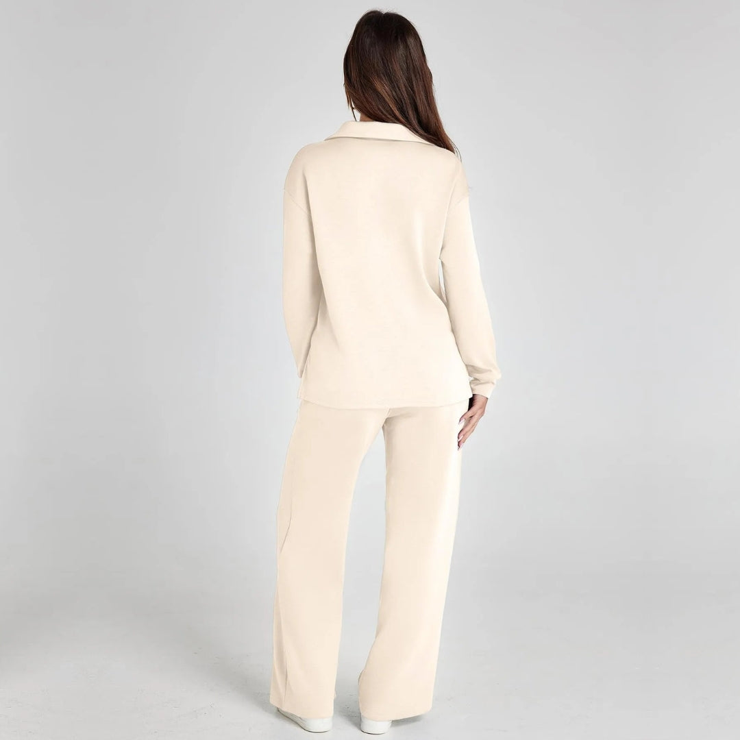 Eulària - Luxe Loungewear Set met Comfy Broek en V-hals