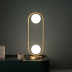 GloLux Duo Tafellamp - Gouden Afwerking met 2 Glazen Bollen