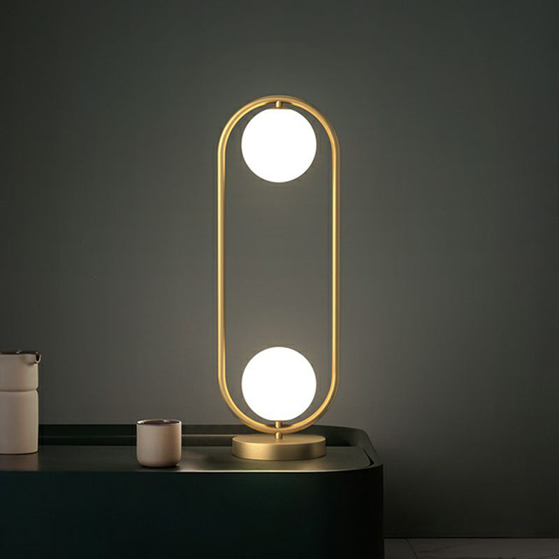 GloLux Duo Tafellamp - Gouden Afwerking met 2 Glazen Bollen