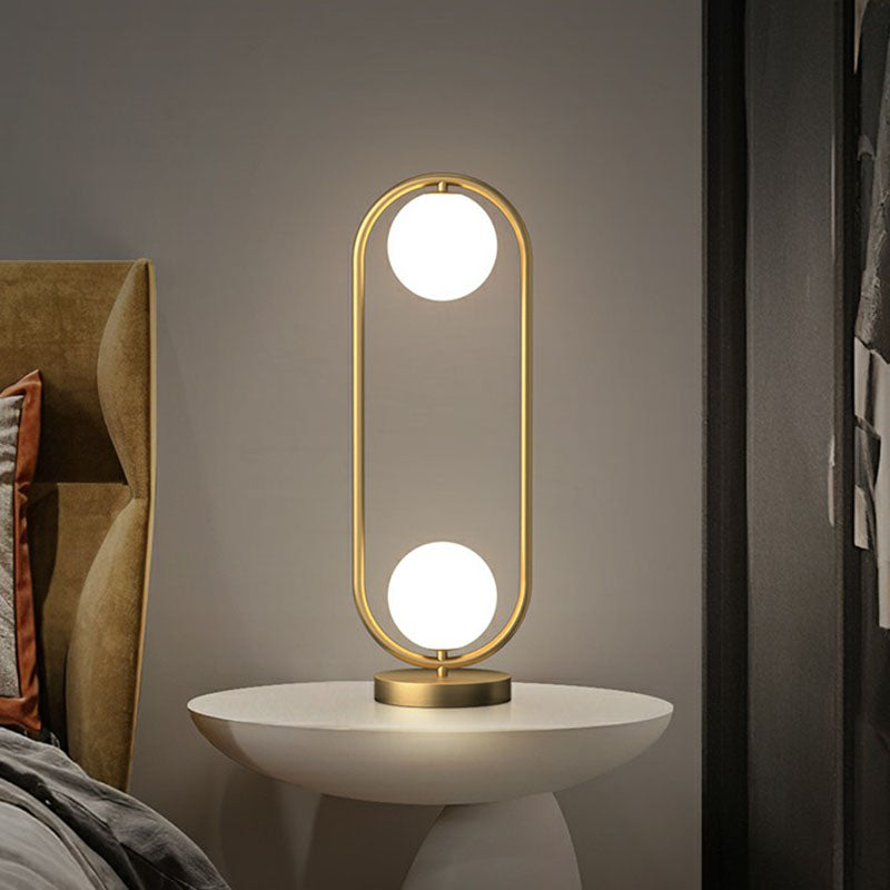 GloLux Duo Tafellamp - Gouden Afwerking met 2 Glazen Bollen