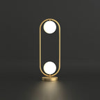 GloLux Duo Tafellamp - Gouden Afwerking met 2 Glazen Bollen