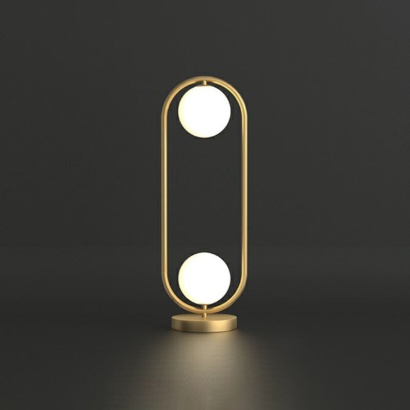 GloLux Duo Tafellamp - Gouden Afwerking met 2 Glazen Bollen