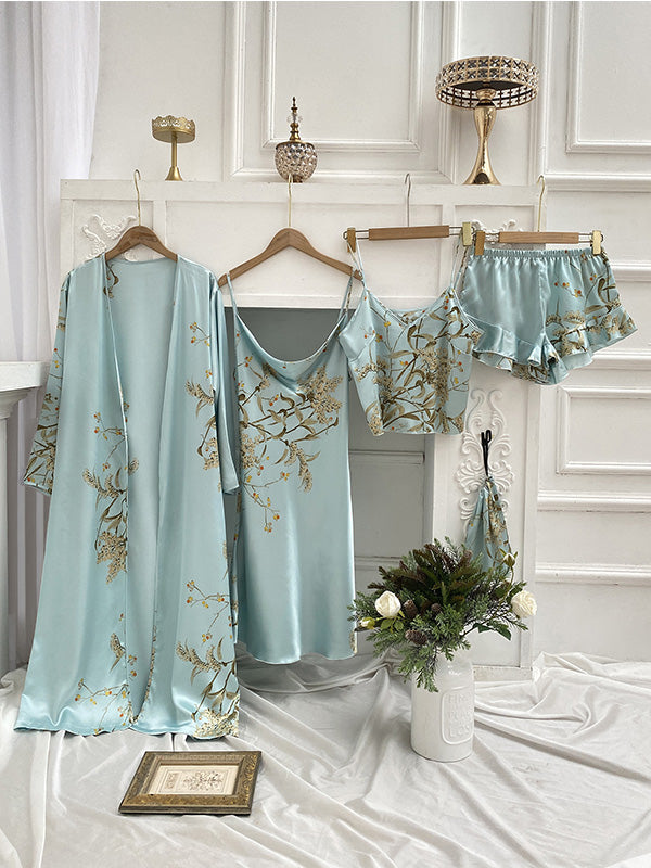 Amélie Luxe Satijnen Pyjama Set (4-delig) voor Dames