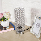 LuminaCrystal Tafellamp - Chroom en Kristallen Nachtverlichting