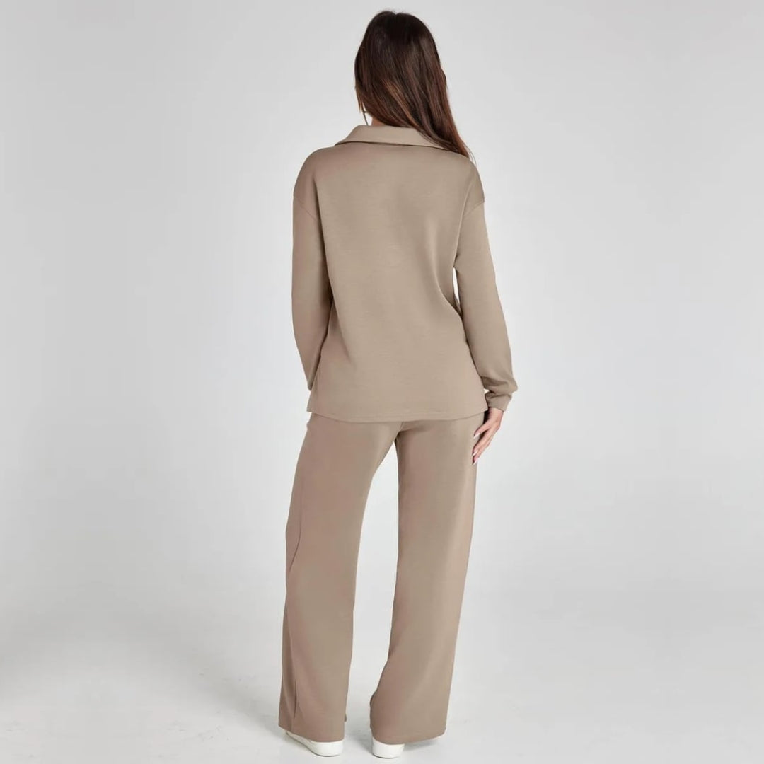Eulària - Luxe Loungewear Set met Comfy Broek en V-hals