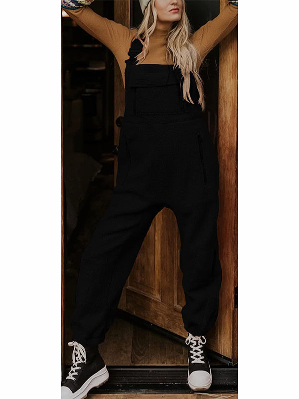 Dames Fleece Thermische Overalls Met Ritszakken