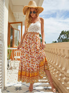 Bohemian Print Patroon Knoprok met Splits