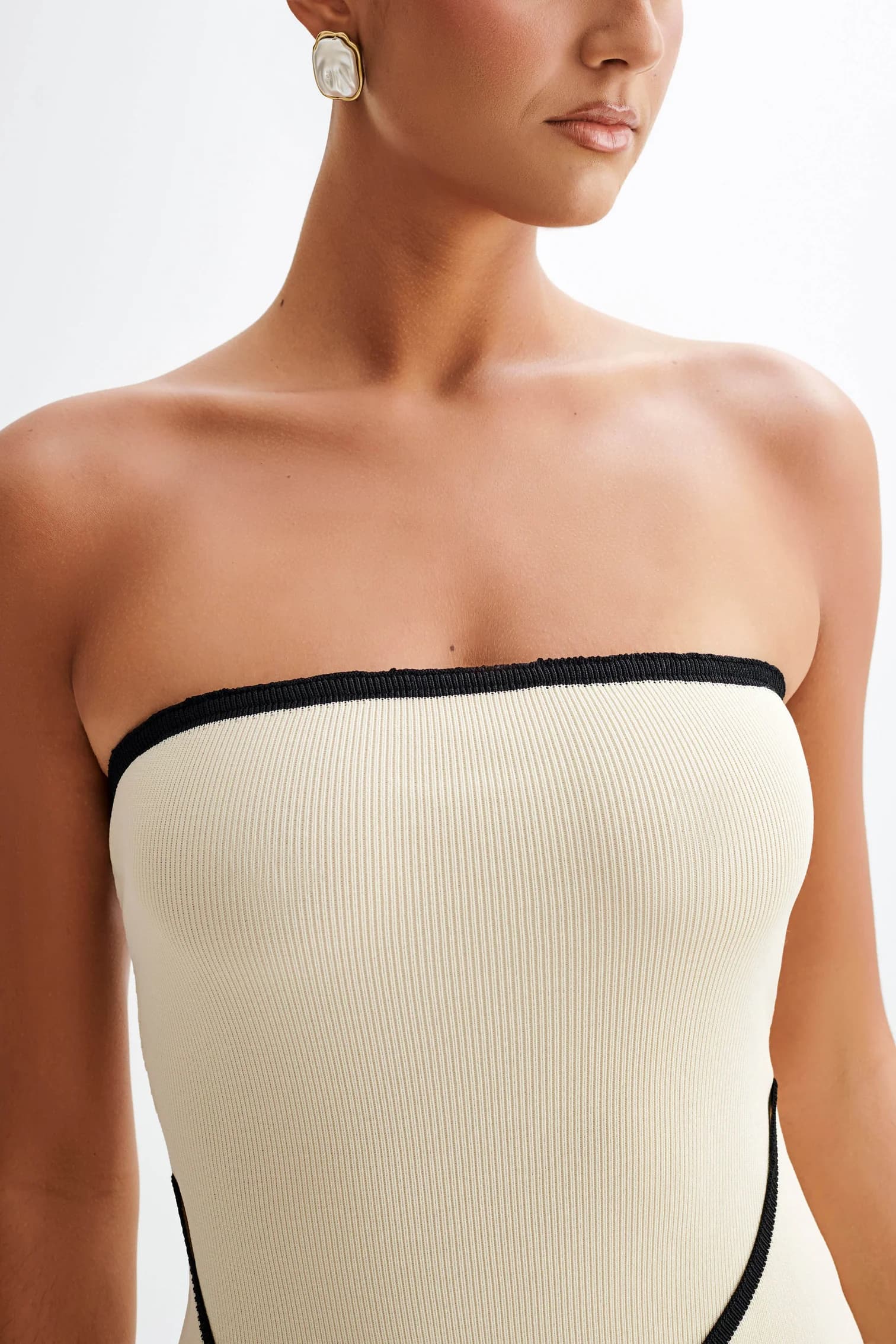 Mewena™ - Strapless gebreide mini-jurk