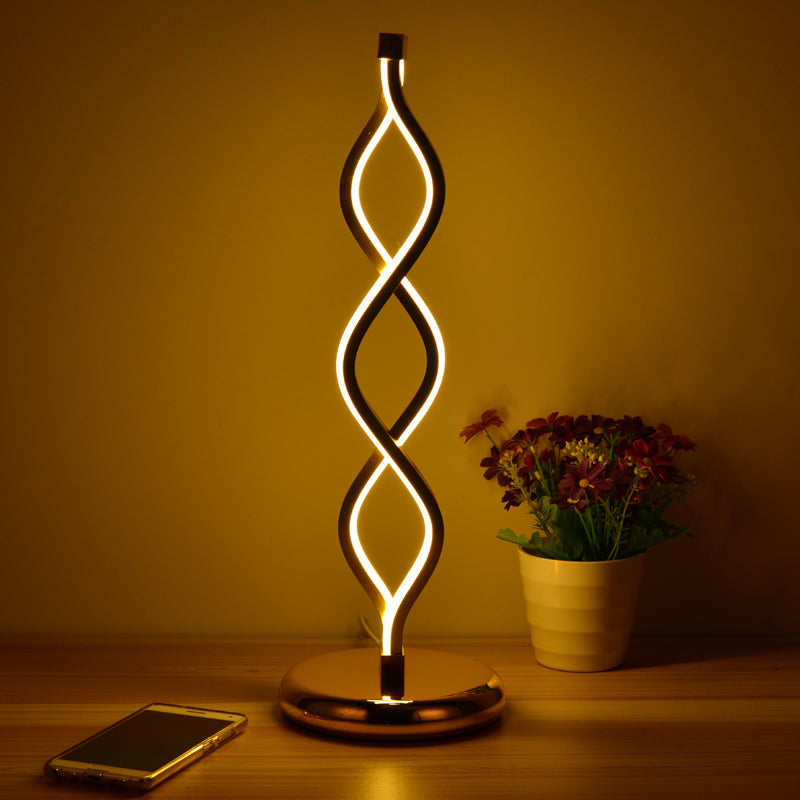 WaveLux LED Tafellamp – Moderne Kunst Deco Gouden Strip