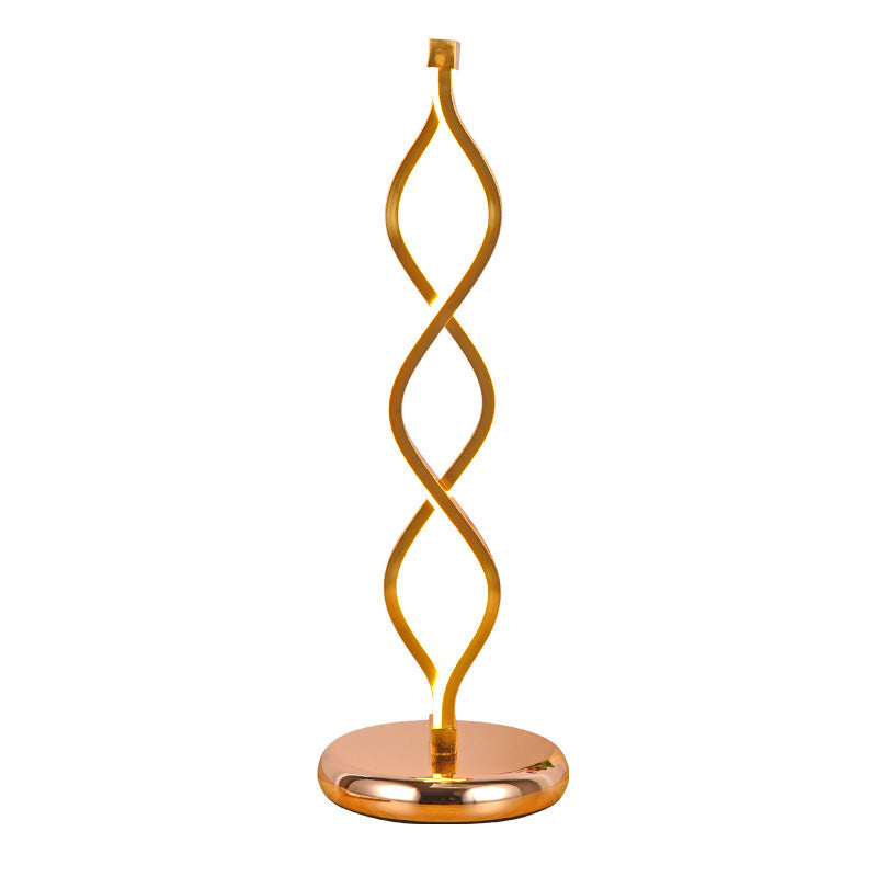 WaveLux LED Tafellamp – Moderne Kunst Deco Gouden Strip