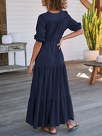 Bohemian Maxi Jurken met Touwtjes in de Taille