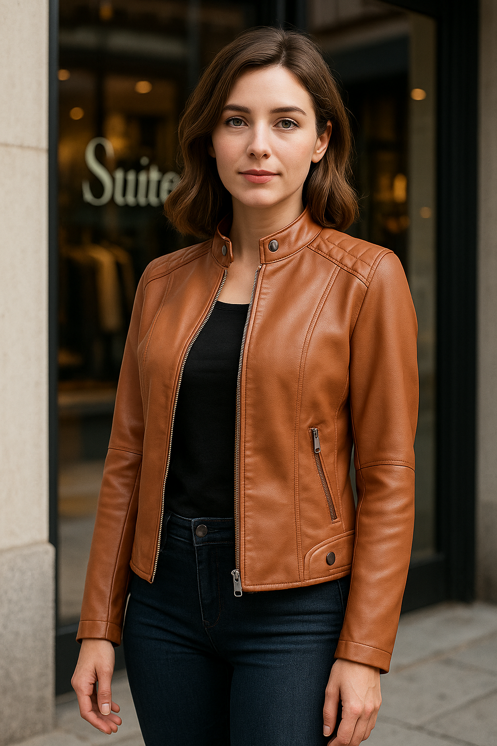 Soris - Elegante leren jas voor dames