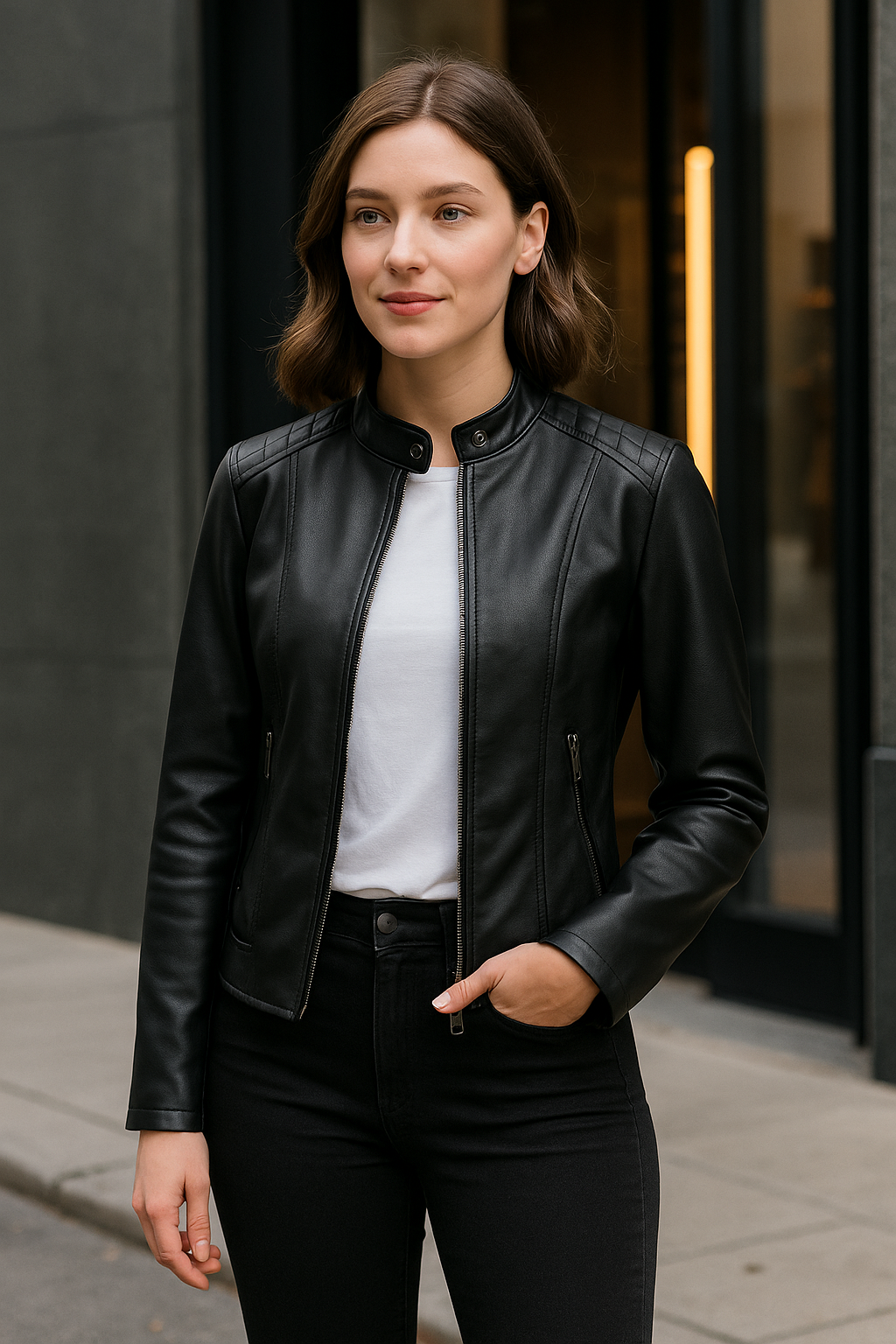 Soris - Elegante leren jas voor dames