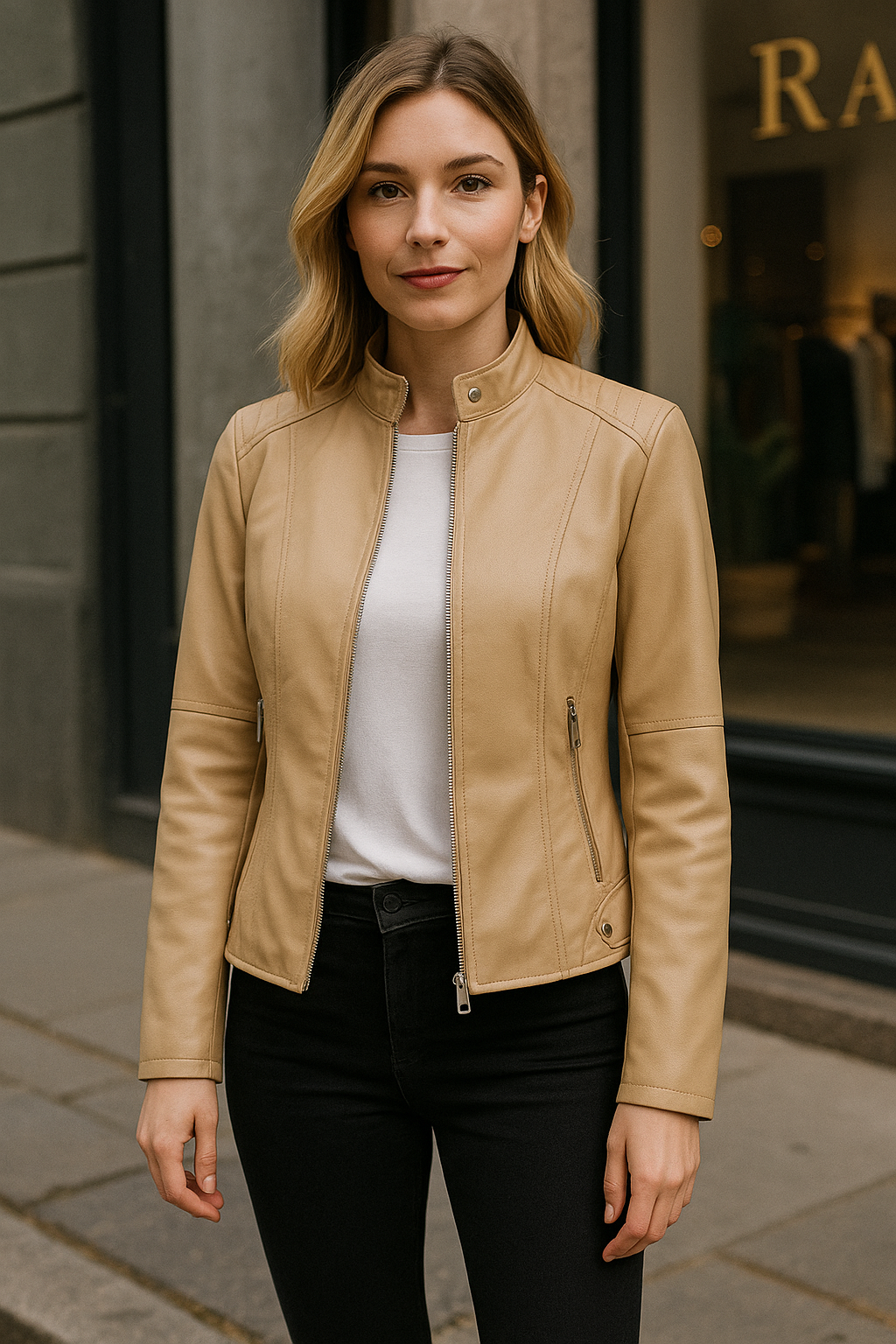 Soris - Elegante leren jas voor dames