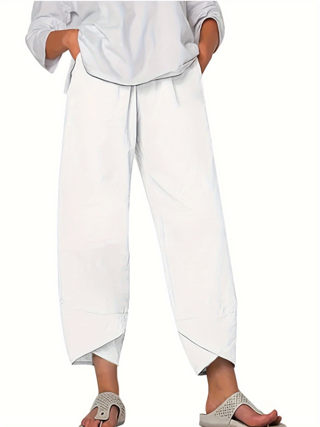 Dames Culottes Met Wijde Pijpen En Verkorte Lengte Met Elastische Taille Van Lichtgewicht Stof Voor Comfortabele Dagelijkse Stijl