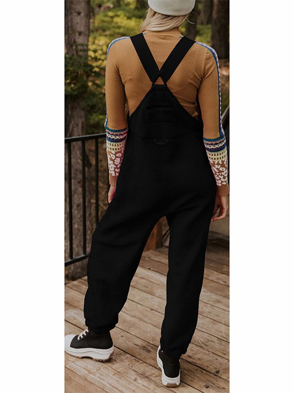Dames Fleece Thermische Overalls Met Ritszakken