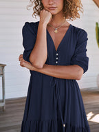 Bohemian Maxi Jurken met Touwtjes in de Taille