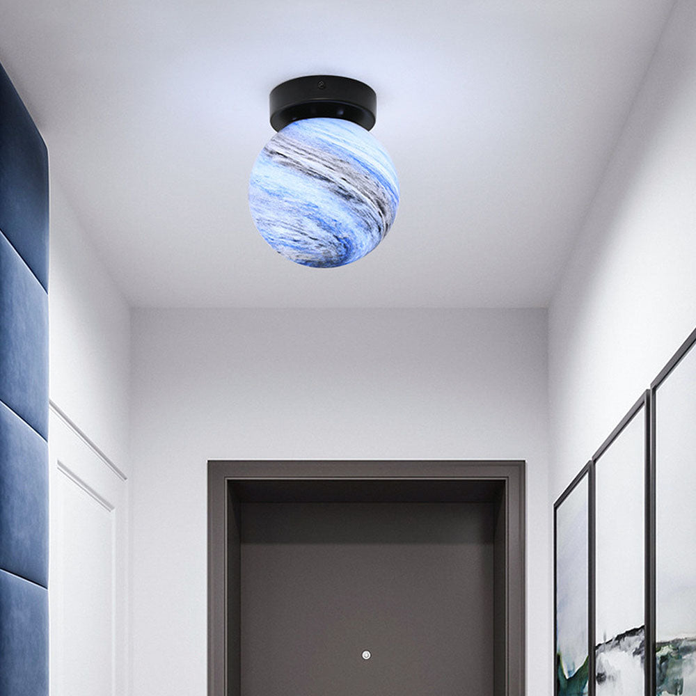 Planet Glass Moderne Plafondlamp Voor Slaapkamer Met Glazen Bol Elegante Design