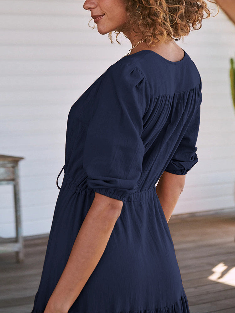 Bohemian Maxi Jurken met Touwtjes in de Taille