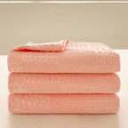 Blush Wafel Geruite Deken