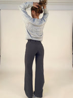 Dames Hoge Taille Wijde Pantalon Met Tailored Fit Volledige Lengte Elegante En Veelzijdige Stijl Voor Elke Gelegenheid
