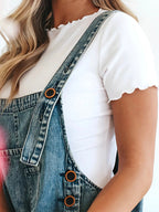 Losse Pas Versleten Denim Overalls