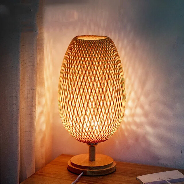 RustiekLicht Vintage Bamboe Tafellamp voor Woonkamer