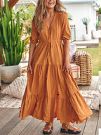 Bohemian Maxi Jurken met Touwtjes in de Taille