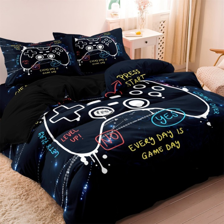 Kinder Dekbed Set Gamecontroller Ontwerp Zacht Katoen