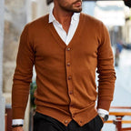 Vest Casual Cardigan voor Heren met V-Hals en Knopen