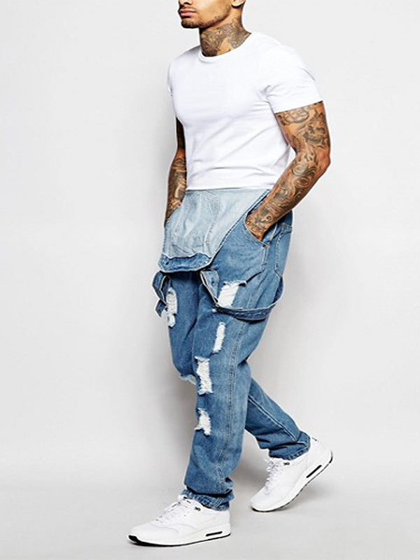 Versleten Verweerd Gewassen Denim Overalls