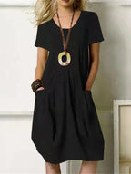 Casual Losse Ronde Hals Zak Jurk