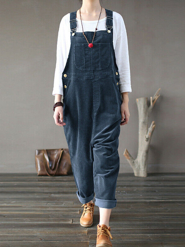 Dames Lichte Corduroy Cozy Overalls