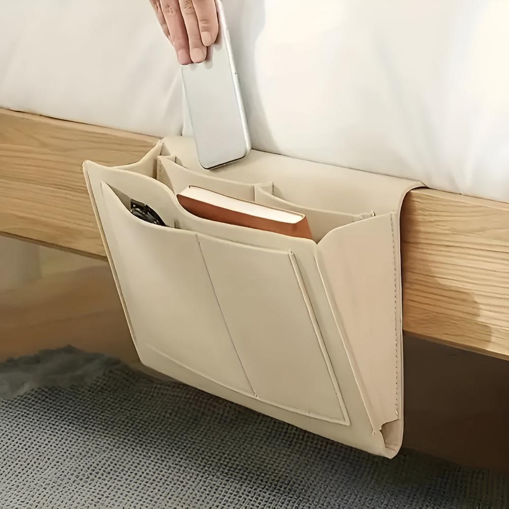 Multifunctionele Bedside Organiser van Vilt – Ruimtebesparende Opbergoplossing voor Slaapkamer en Kantoor