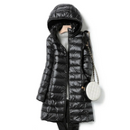 Dames Lange Winter Puffer Jas | Capuchon